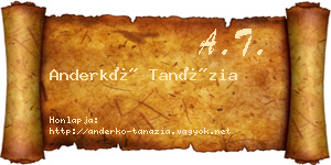 Anderkó Tanázia névjegykártya